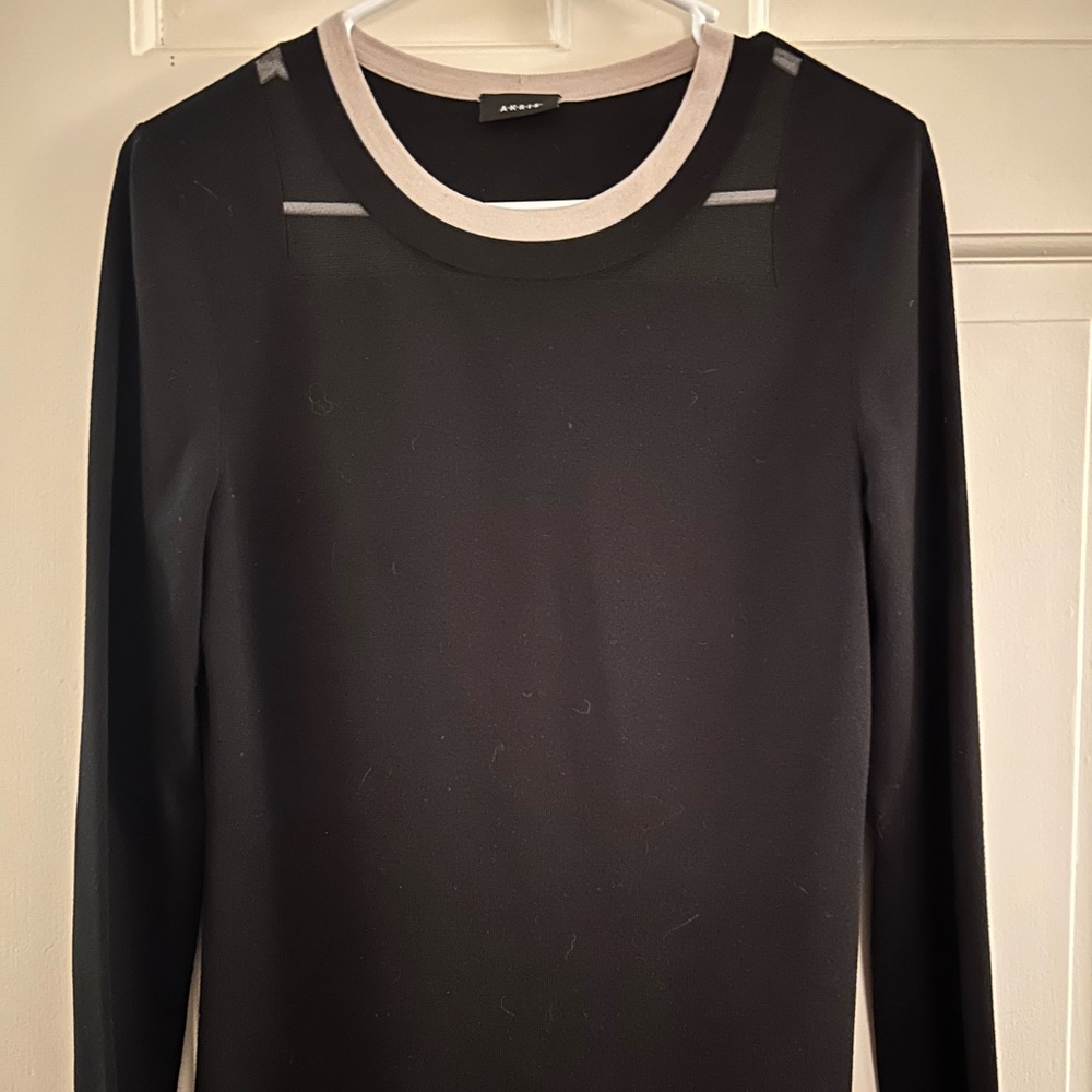 Akris Black Top with Cream Trim